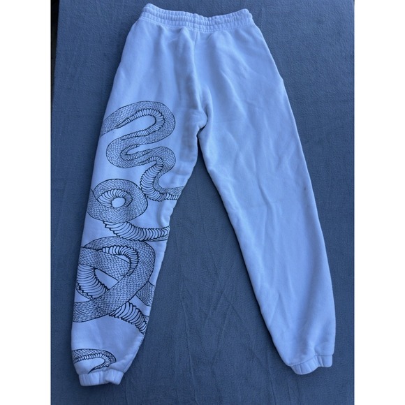 I.AM.GIA Snake Print Sweatpants XXS White Cotton Joggers Streetwear Logo Graphic - Picture 6 of 6
